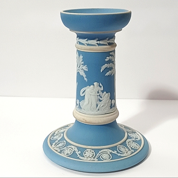 Wedgwood Other - Small Lavender Blue Wedgwood Jasperware Dip Candlestick Holder Antique